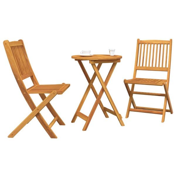 vidaXL Garden Bistro Set 3 pcs Brown Solid Acacia Wood