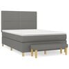 vidaXL Box Spring Bed with Mattress Dark Grey 140x190 cm Fabric
