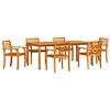 vidaXL Garden Dining Set 9 pcs Brown Solid Acacia Wood