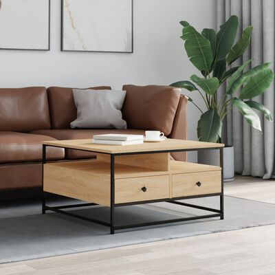 vidaXL Coffee Table Sonoma Oak 80x80x45 cm Engineered Wood