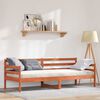 vidaXL Day Bed with Headboard Wax Brown Solid Pine Wood