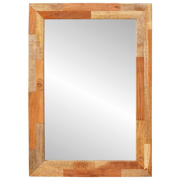 vidaXL Bathroom Mirror Artisan Oak 50 x 70 x 2.5 cm Solid Mango Wood