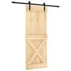 vidaXL Sliding Door 80 x 210 cm Solid Pine Wood (Untreated)