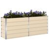 vidaXL Planter Ivory 195 x 50 x 77 cm Galvanised Steel