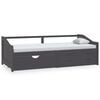 vidaXL 3-Seater Day Bed without Mattress Grey Solid Pinewood 90x200cm