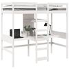 vidaXL Loft Bed Frame with Desk and Shelves White 90x200cm Solid Wood Pine