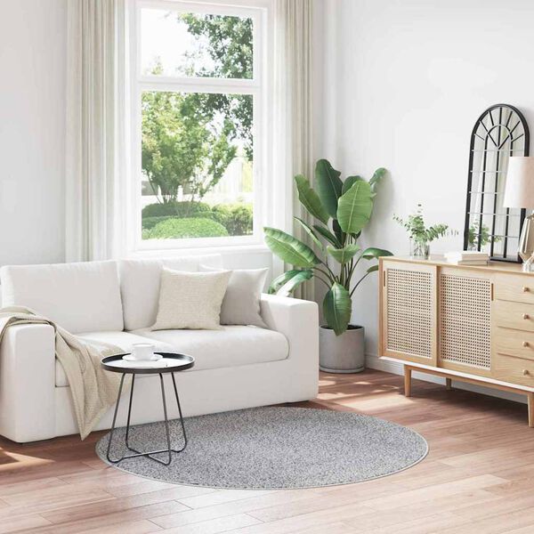 vidaXL Anti-slip Shaggy Rug Grey 160 x 160 cm PP