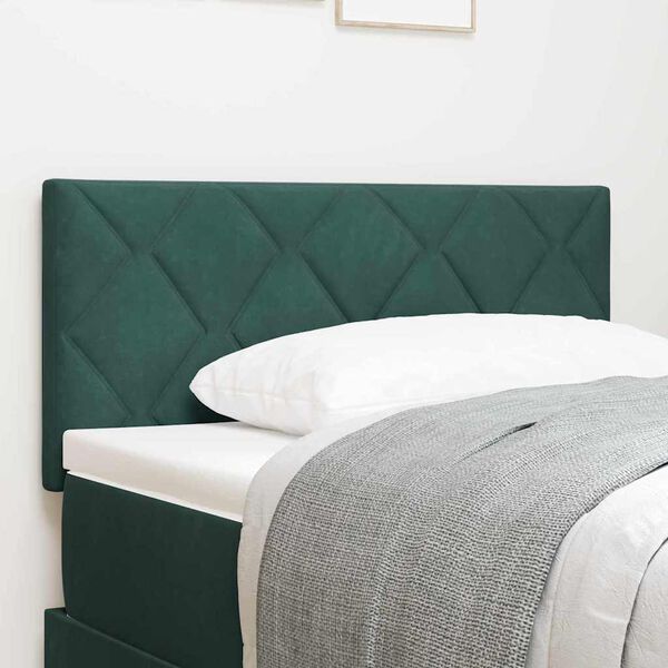vidaXL Headboard Height Adjustable Dark green 90 cm Velvet