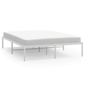 vidaXL Metal Bed Frame without Mattress White 140x200cm