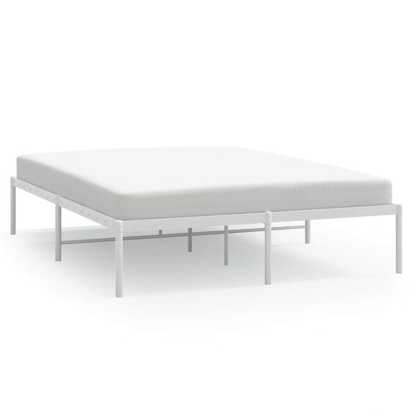 vidaXL Metal Bed Frame without Mattress White 140x200cm