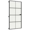 vidaXL Interior Door Slim Black 102.5x201.5 cm Tempered Glass and Aluminium