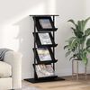 vidaXL Magazine Rack Black Oak 68 x 40 x 123.5 cm Engineered Wood