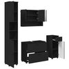 vidaXL Bathroom Furniture Set 4 pcs Black Engineered Wood and Metal