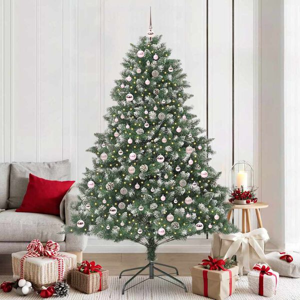 vidaXL Artificial Christmas Tree with 300 LEDs with Stand Green 210 cm