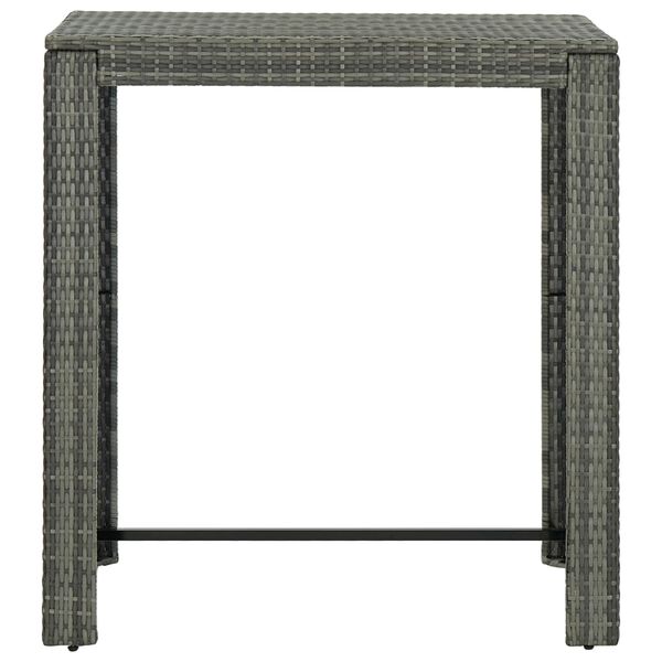 vidaXL Garden Bar Table Grey 100x60.5x110.5 cm Poly Rattan