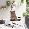 vidaXL Hanging Egg Chair Folding Coffee 94 x 107 x 196.5 cm Steel