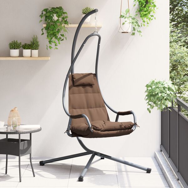 vidaXL Hanging Egg Chair Folding Coffee 94 x 107 x 196.5 cm Steel