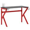 vidaXL Gaming Desk with K Shape Legs Black and Red 110x60x75 cm