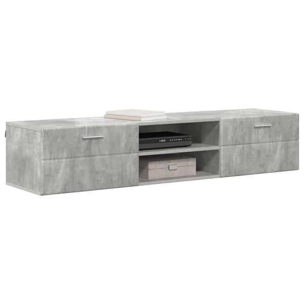vidaXL Wooden Cabinet Concrete Grey 150 x 39 x 30 cm Engineered Wood