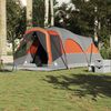 vidaXL Family Tent Tunnel 8-Person Grey and Orange Waterproof