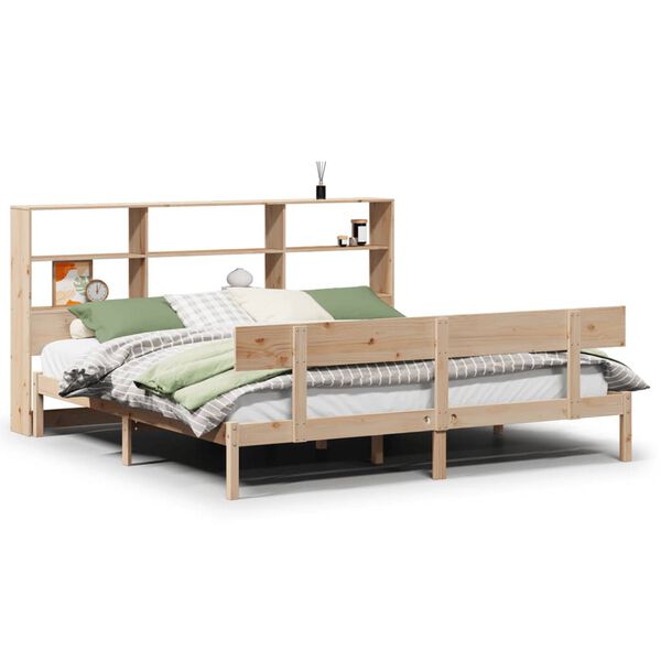 vidaXL Bookcase Bed without Mattress 200x200 cm Solid Wood Pine