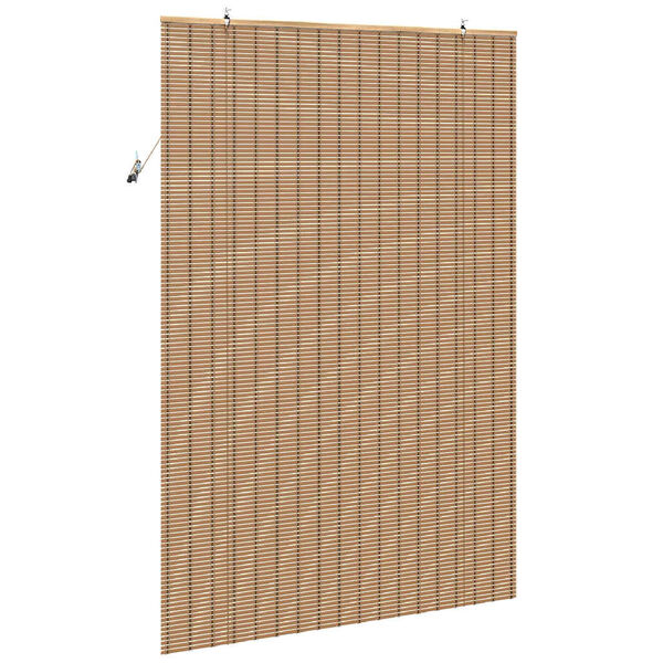 vidaXL Roller Blind with Curtains Manual Nature 140 x 220 cm Bamboo