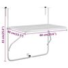 vidaXL Balcony Table White 60x40 cm Steel