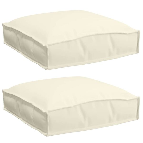 vidaXL Cushion 2 pcs Cream 40 x 40 x 8 cm Oxford Fabric