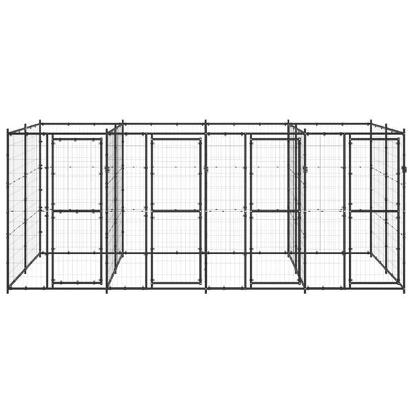 vidaXL Outdoor Dog Kennel Steel 9.68 m²