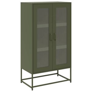 vidaXL Highboard Olive Green 68x39x123 cm Steel