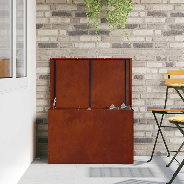 vidaXL Outdoor Storage Box Rusty 80 x 50.5 x 50 cm Steel