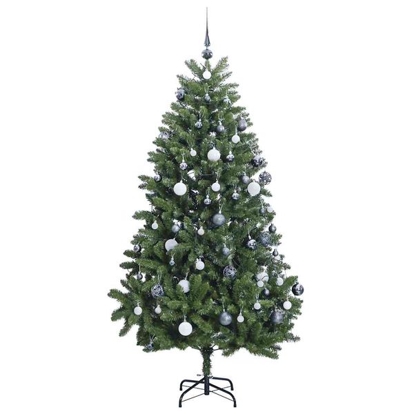vidaXL Artificial Hinged Christmas Tree 300 LEDs & Ball Set 270 cm