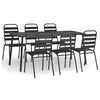 vidaXL 7 Piece Garden Dining Set Anthracite Steel