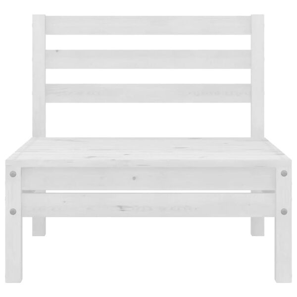 vidaXL 9 Piece Garden Lounge Set White Solid Pinewood