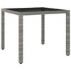 vidaXL Garden Table Grey 90x90x75 cm Poly Rattan