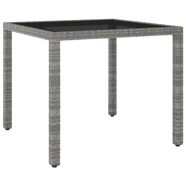 vidaXL Garden Table Grey 90x90x75 cm Poly Rattan