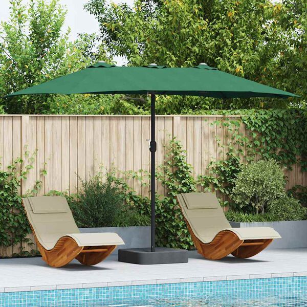 vidaXL Garden Parasol Green 385 x 209 x 244 cm Polyester and Steel