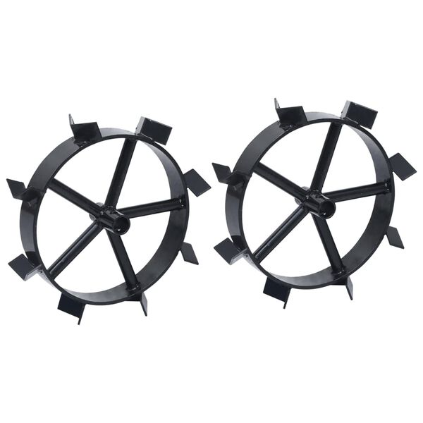 vidaXL Metal Wheels for 6.5 HP Petrol Tiller 2 pcs