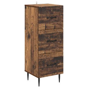 vidaXL Drawer Cabinet Old Wood 33 x 34.5 x 89.5 cm Engineered Wood