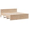 vidaXL Bed Frame without Mattress with Headboard 180x200 cm Super King Solid Wood Pine
