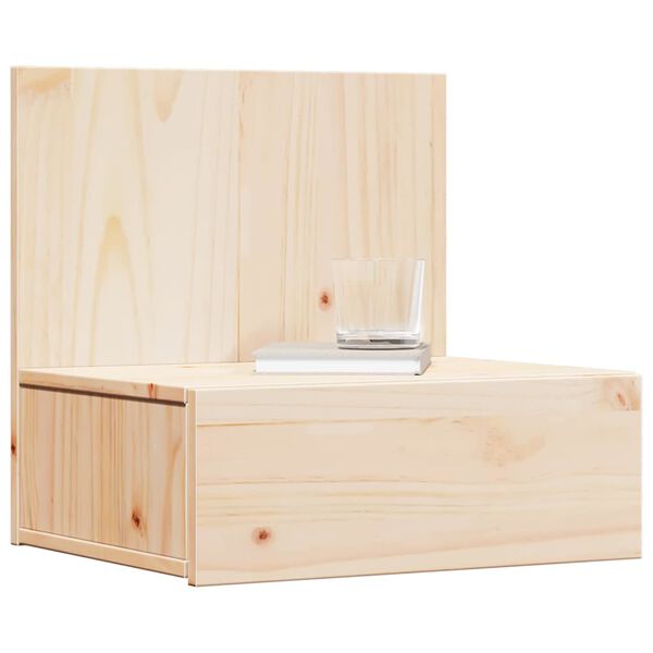 vidaXL Bedside Table Brown 42 x 32.5 x 40 cm Solid pine wood