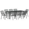 vidaXL Garden Dining Set 9 pcs Anthracite Powder-Coated Steel