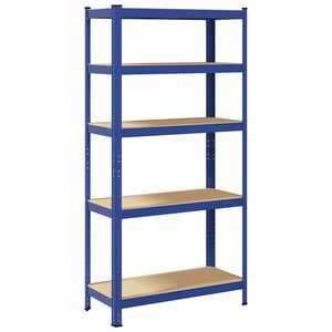 vidaXL 5-Layer Storage Shelf Blue Steel&Engineered Wood