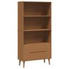 vidaXL Bookcase MOLDE 85 x 35 x 170.5 cm Solid Pine Wood Caramel