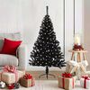 vidaXL Artificial Pre-lit Christmas Tree Black 120 cm PVC