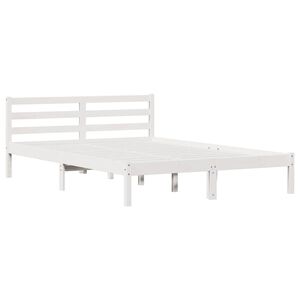 vidaXL Bed Frame White 225.5 x 165.5 x 69.5 cm Solid Pine Wood