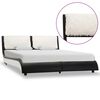 vidaXL Bed Frame with LED without Mattress Black and White 135x190 cm Double
