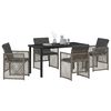 vidaXL Garden Dining Set 5 pcs Grey Poly Rattan