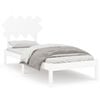 vidaXL Bed Frame | White | Solid Pinewood | Single | Bed Frame | Rectangular