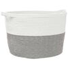 vidaXL Laundry Basket Grey and White &Oslash;60x36 cm Cotton
